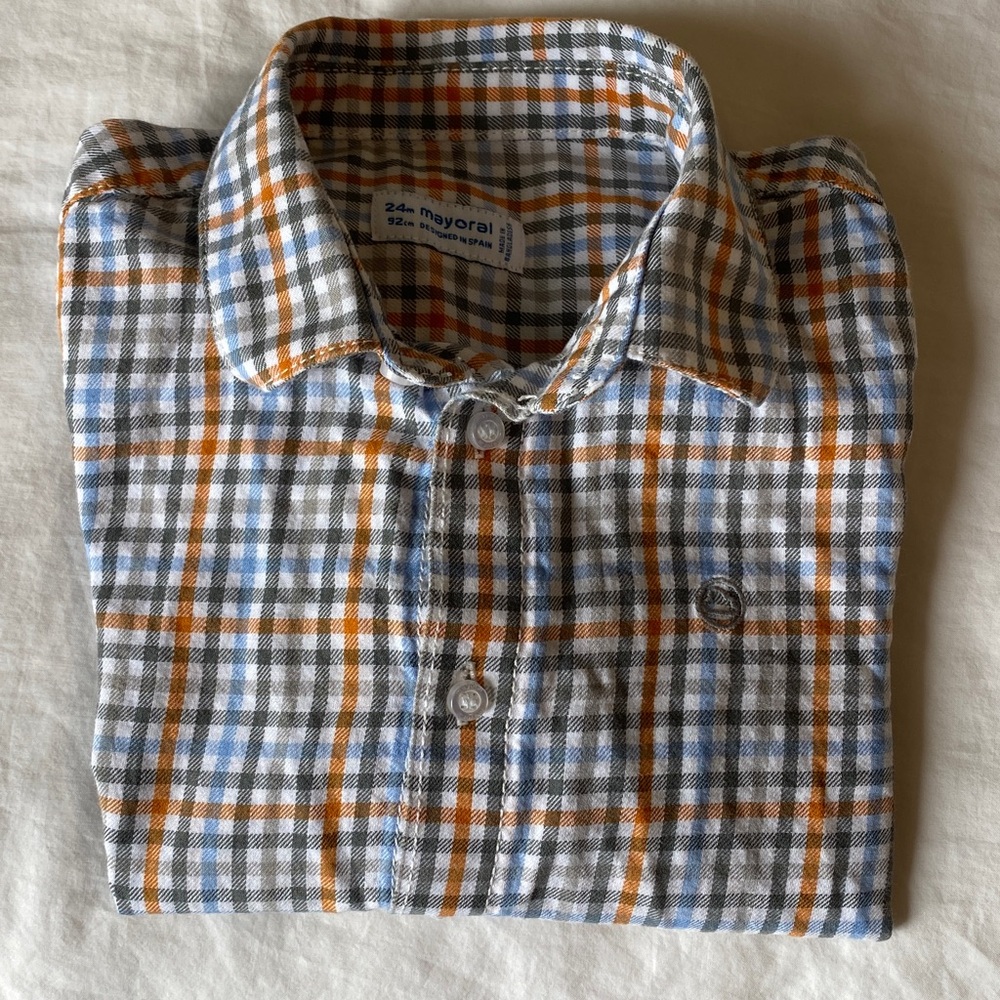 Mayoral Plaid Button-Down Shirt